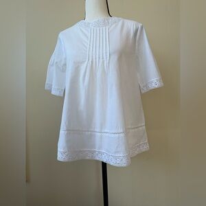 NWT - Pins & Needles - White Lace Trim Blouse - Size S